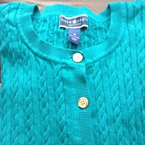 Teal cardigan with gold buttons.  NWOT!